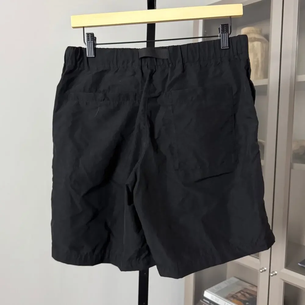 3sixteen Black Nylon Trail Shorts Small NEW Adjustable Buckle Belt Cargo Pocket